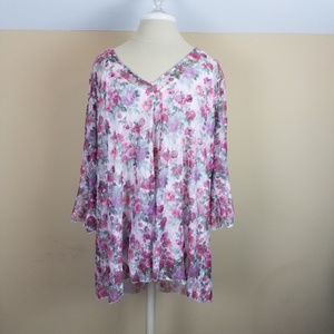 Lila Li Layered Floral Blouse